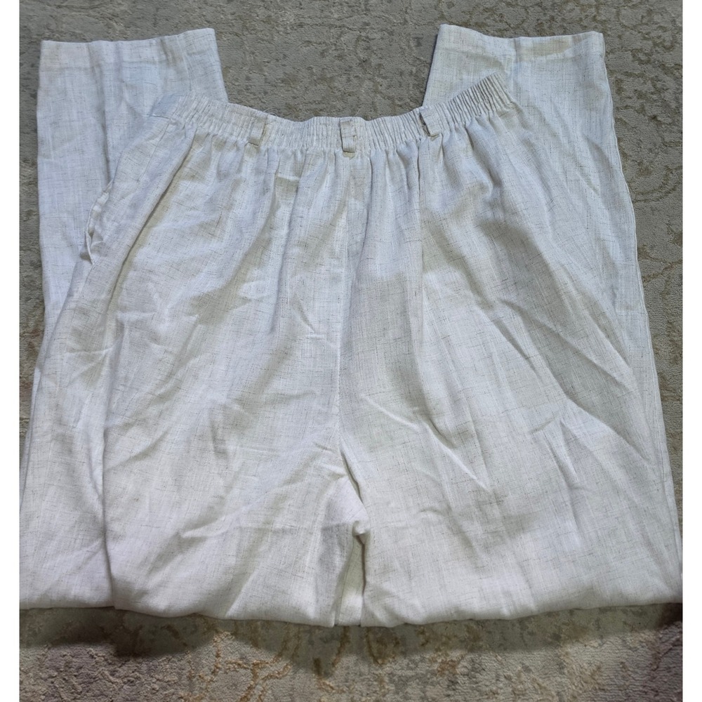 Cristin Stevens Vintage Linen Blend Pleated High Waisted Tapered Pants Size 16